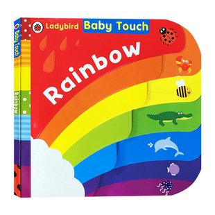 宝宝颜色动物认知触摸书Rainbow彩虹Ladybird Baby Touch英文原版绘本婴儿童撕不烂早教英语启蒙纸板书0-1-3岁瓢虫babytouch