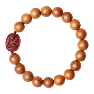 野生老桃木手串男护身符属马本命年手链普贤菩萨女原矿朱砂转运珠