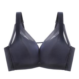 防下垂有钢圈光面聚拢乳胶内衣女薄款大胸显小缩胸文胸罩大码胖mm