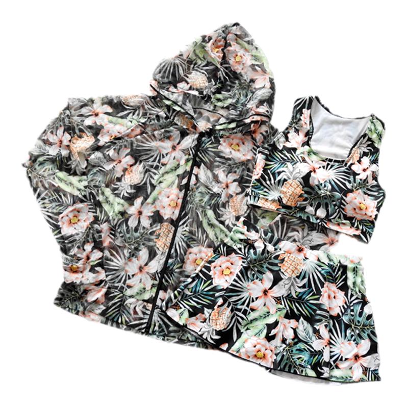 泳衣女分体2025新款冬保守遮肉长袖罩衫防晒高级感大码三件套泳装