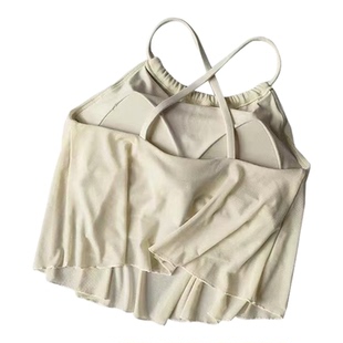 新款超仙瑜伽背心带胸垫夏季网纱吊带普拉提外穿运动美背健身上衣