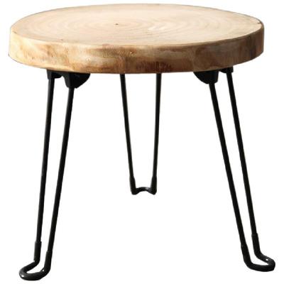 实木圆桌面原木民宿折叠茶几