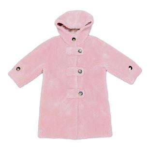 拓伴 羊毛儿童皮草女童皮毛一体外套羊剪绒中大童长款羊羔毛大衣