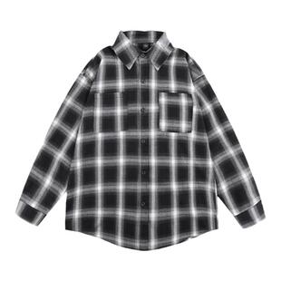 GOOZI MADE 格子长袖衬衫男春季男款格纹寸衫男生高级感衬衣外套