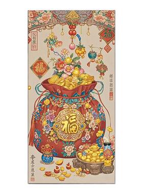 新中式玄关数字油画diy手工填色