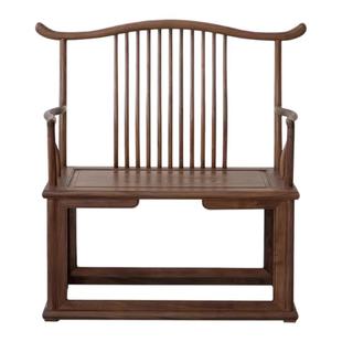 北美黑胡桃木主人椅茶台专用主人位茶椅中式梳背大主椅禅椅打坐椅