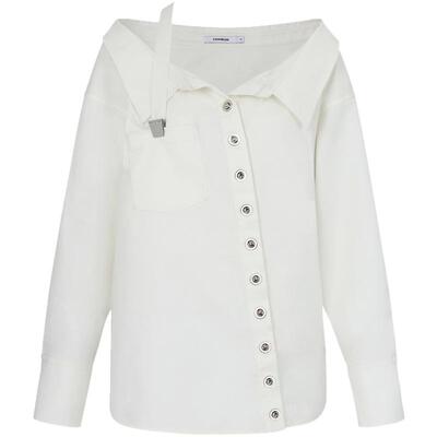 CALVINLUO尾夹解构宽松休闲衬衫