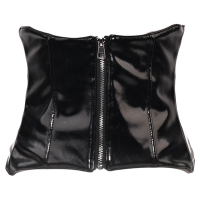 小众亮面女外搭仿皮松紧腰带腰封