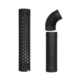 真火壁炉配件大全黑色不锈钢烟筒取暖炉管道弯头接头套装