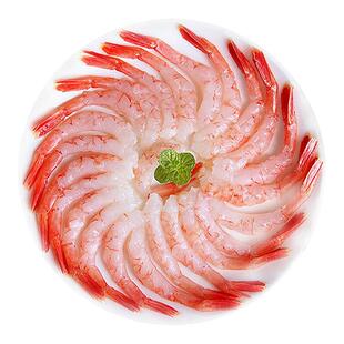 北极甜虾刺身甜虾去头去壳特大凤尾甜虾30只生吃即食手握寿司料理