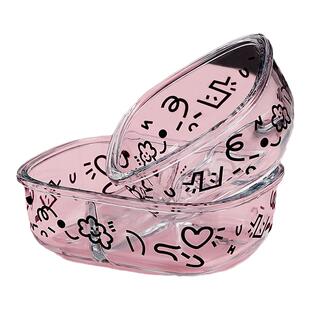 希乐扣微波炉加热玻璃饭盒带饭上班餐盒水果保鲜盒便当盒冰箱汤碗