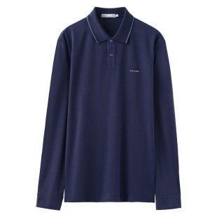 【纯棉】金利来新款男士柔软长袖T恤休闲商务上衣翻领Polo衫男款