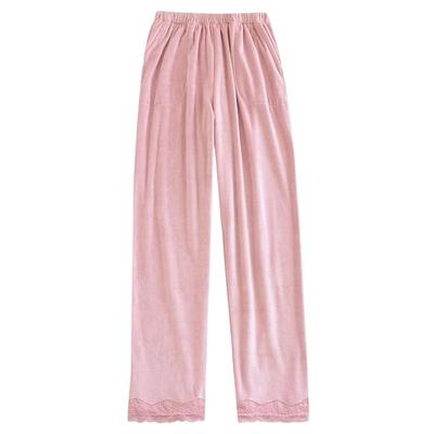 珊瑚绒睡裤女大码薄绒加厚直筒裤