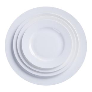 景德镇纯白色骨瓷盘子创意陶瓷平盘浅盘家用菜盘碟西餐牛排盘餐具