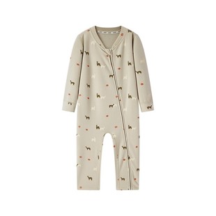 Milkbarn2025秋季新品婴幼儿拉链连体服宝宝羊绒外出哈衣爬服保暖