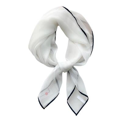 石原里美纯色小方巾棉麻感护颈