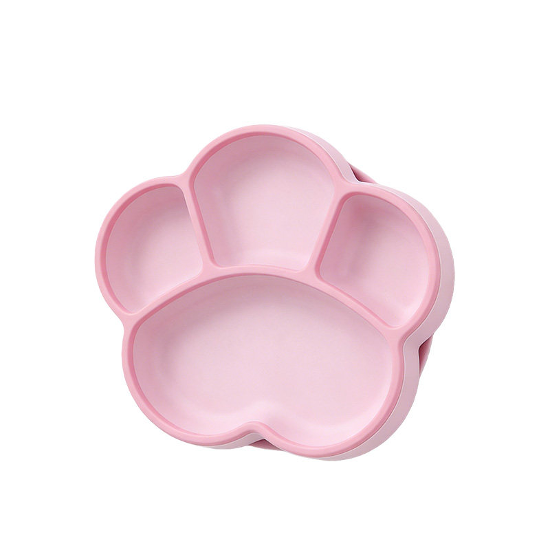 獾的礼物四分格猫碗狗碗猫食盆大吸盘花朵猫爪造型猫粮碗宠物用品