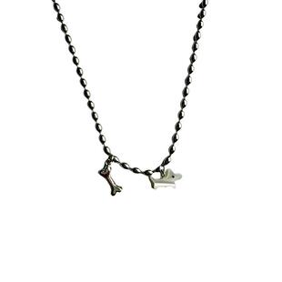 可爱小狗项链配饰女小众设计感锁骨链甜酷长项链复古choker男