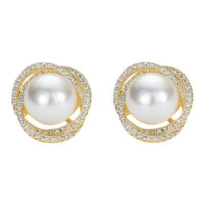 法式高级感耳环倪妮同款珍珠耳夹