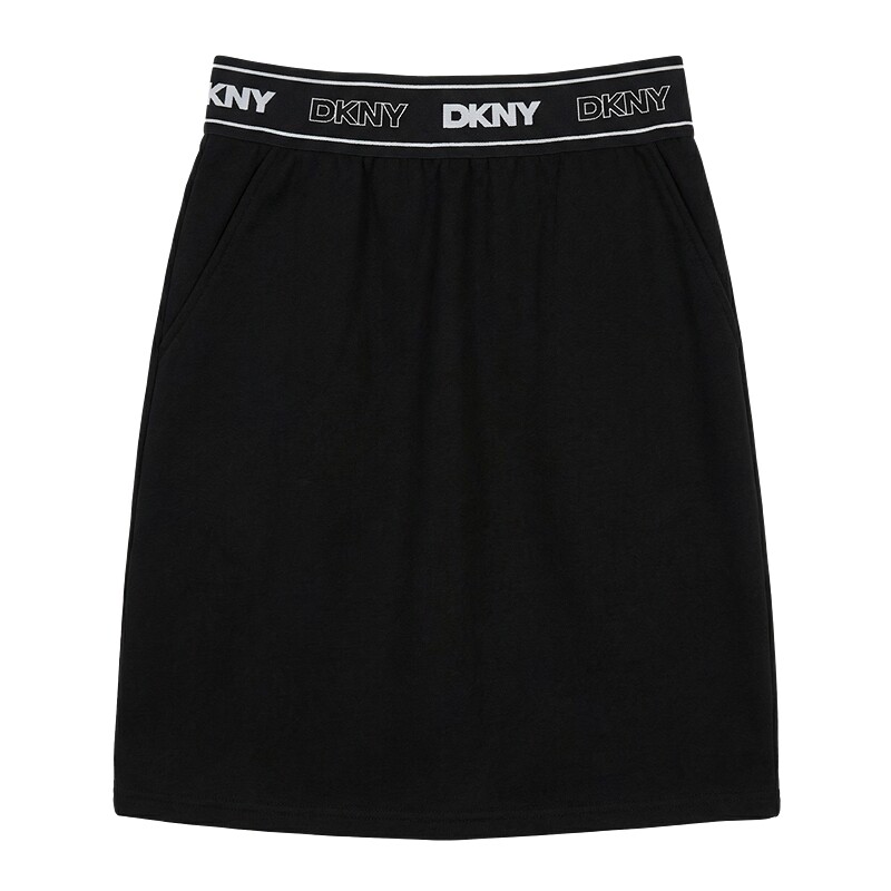 【明星同款】100%棉DKNY唐可娜儿26半身裙女直筒字母腰带休闲简约