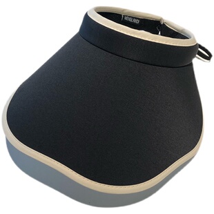 新款UV防晒帽女夏天遮脸防紫外线空顶帽大帽檐遮阳帽波浪边花盆帽