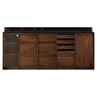 浮生记/黑胡桃木餐边柜实木客厅靠墙小边柜中古柜子储物柜茶水柜