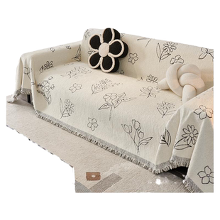 秋冬季沙发巾沙发盖巾布高级感四季通用沙发套罩垫毯雪尼尔防滑