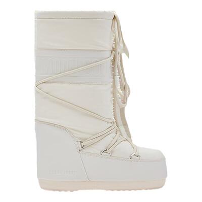 Moon Boot经典款男女同款不分左右奶油色ICON橡胶高筒雪地靴