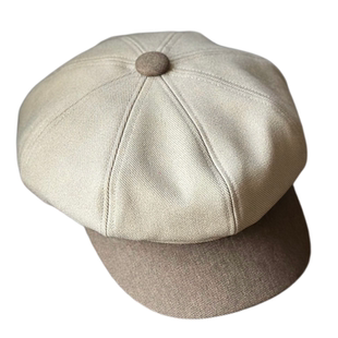 素净气质日系拼色八角帽子小头围女百搭显脸小报童帽男画家贝雷帽