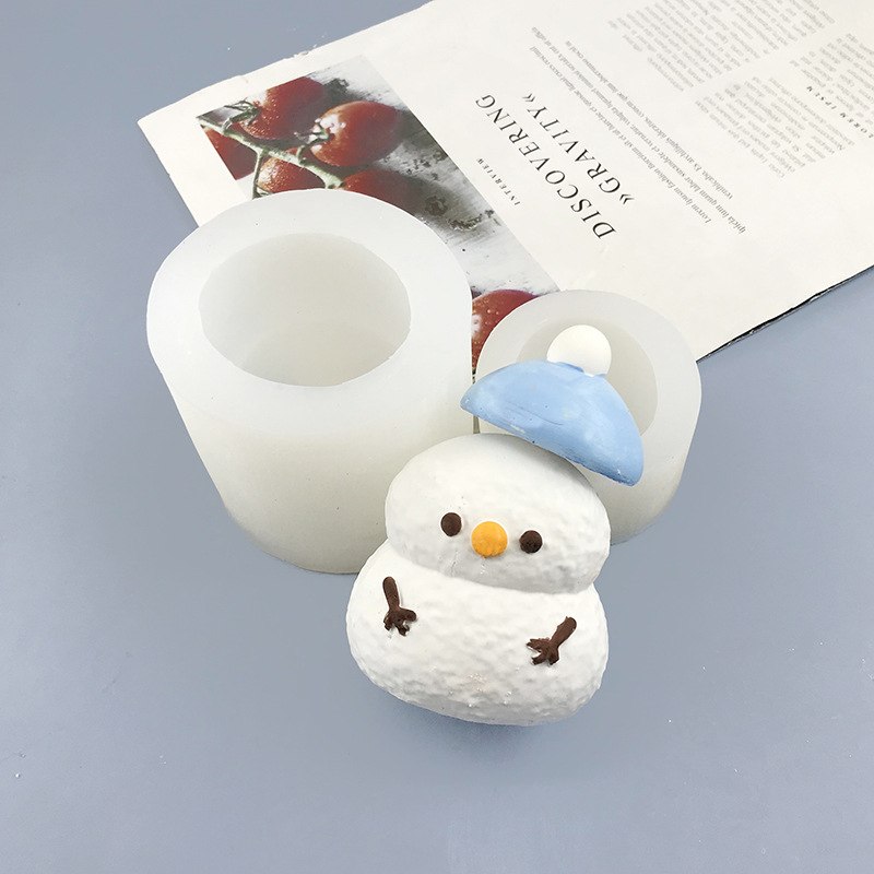 立体雪人硅胶模具圣诞节蜡烛捏批发具工具磨具家居装饰膜肥皂捏