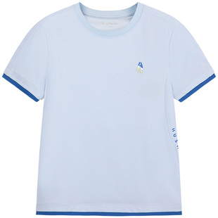 暇步士童装儿童速干短袖夏新品男童户外运动圆领衫女童透气T恤