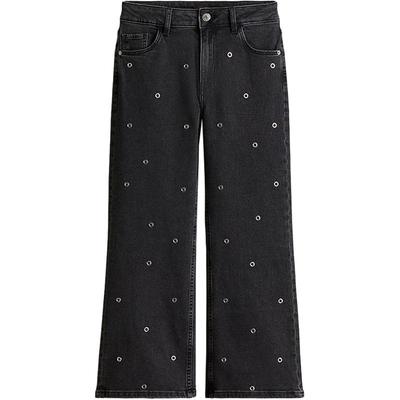 HM童装儿童女童牛仔裤秋季微喇低腰可调节松紧长裤1204248