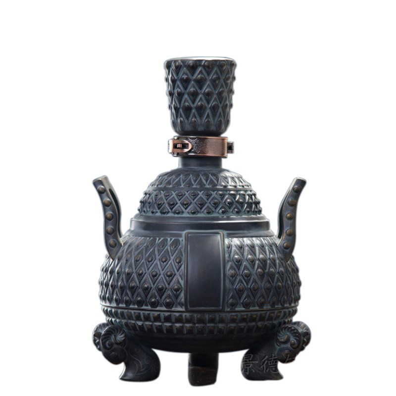 仿青铜陶瓷酒瓶景德镇密封好复古