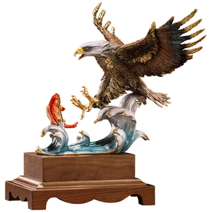大展宏图全铜老鹰摆件雄鹰展翅领导高档办公室装饰品乔迁开业礼物