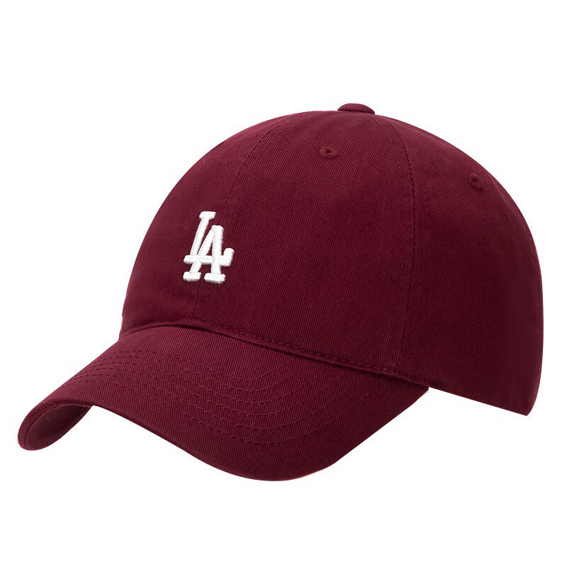 MLB官方正品软顶棒球帽LA酒红色