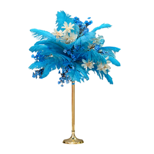 高档电镀仿真花摆件KTV羽毛款桌面装饰摆台花婚礼宴会餐桌花摆花