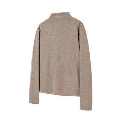 日系复古修身半高领长袖打底T恤