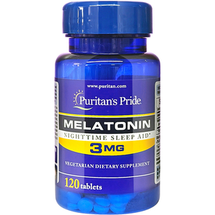 普丽普莱褪黑素小蓝瓶mg120片美国进口松果体素片睡眠片晚安成人