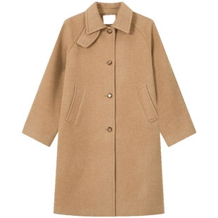 【新品】含山羊绒BEANPOLE滨波 2025年秋冬女士时尚简约毛呢大衣