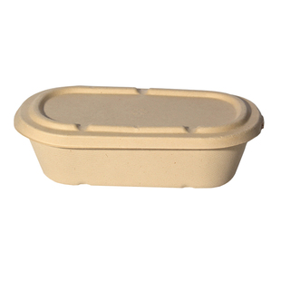 一次性轻食饭盒可微波加热便当盒分格纸浆餐盒外卖打包盒沙拉盒