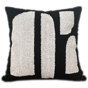 卜凸家居现代侘寂风棉麻黑色沙发抱枕套客厅靠枕套靠包床头靠垫