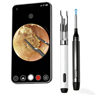 可视挖耳勺带夹子掏耳朵神器专业采耳工具镊子高清发光带灯掏耳勺