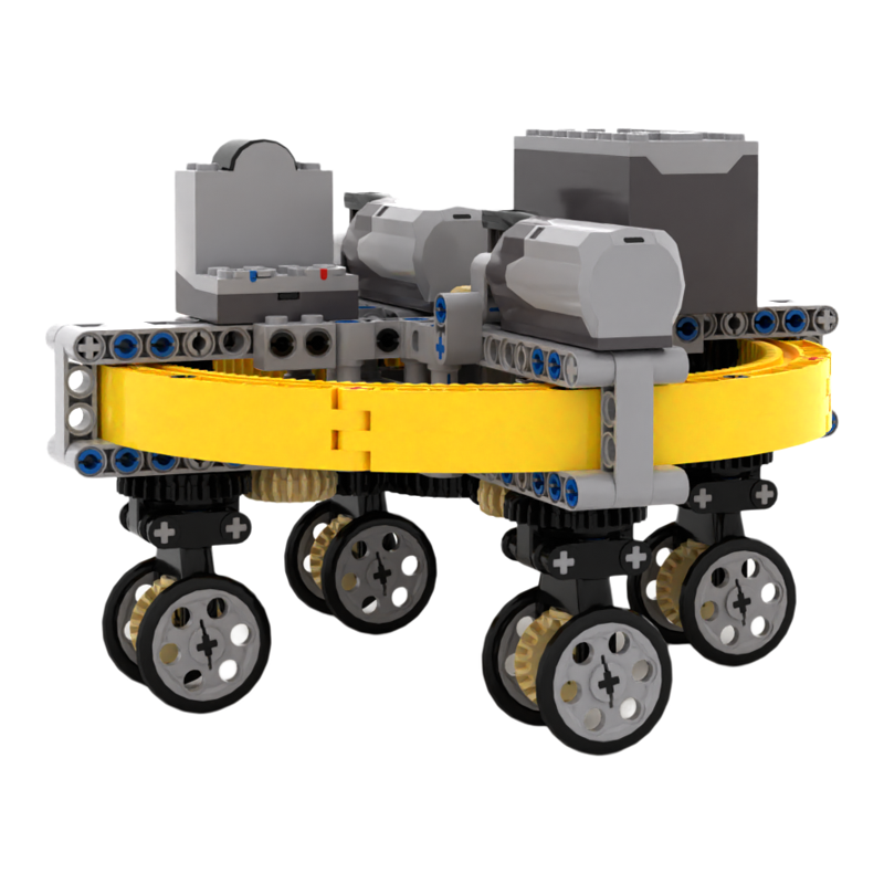 小小工程师国产积木机器人机械组模型科技拼装四驱四轮转向车套装