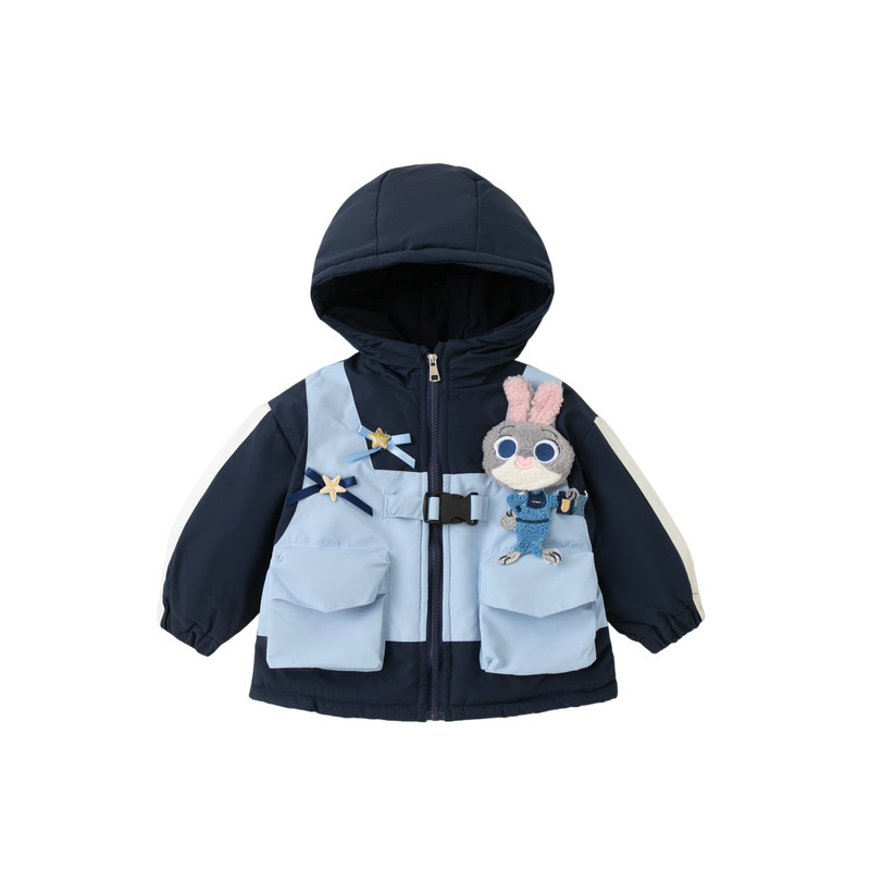 赫柏莉HERBERRY女童兔子警官派克服冬季洋气女宝宝加绒保暖冲锋衣