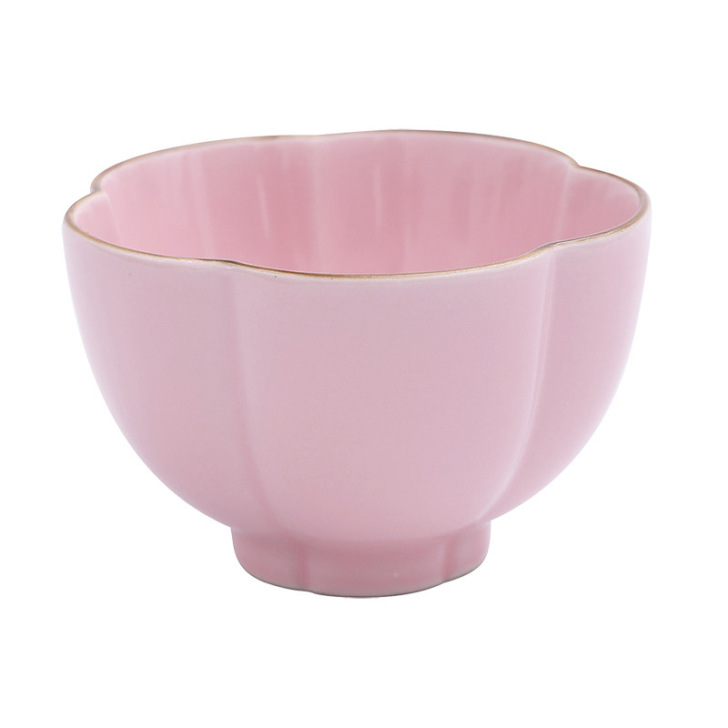 东墨汝窑粉色花瓣主人茶杯