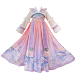 汉服女童冬装加绒中国风古装公主裙儿童秋冬季加厚古风唐装连衣裙