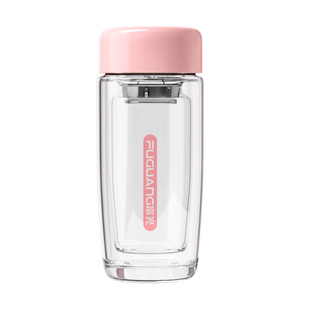 富光迷你双层玻璃杯茶杯便携仙女士杯小巧水杯高颜值杯子刻字礼物