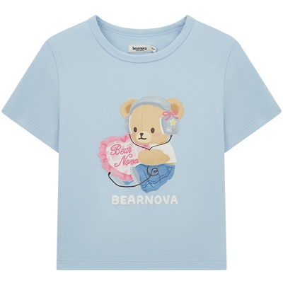 TEENIEWEENIE bearnova小熊女装26秋款精梳棉透气亲肤印花短袖T恤