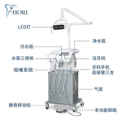 牙科小推车口腔诊所便携式涡轮机自带空压机移动式工作台牙科设备
