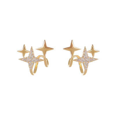 【迷度】S925银针小众简约百搭星星群耳钉芒星耳环气质小巧百搭款